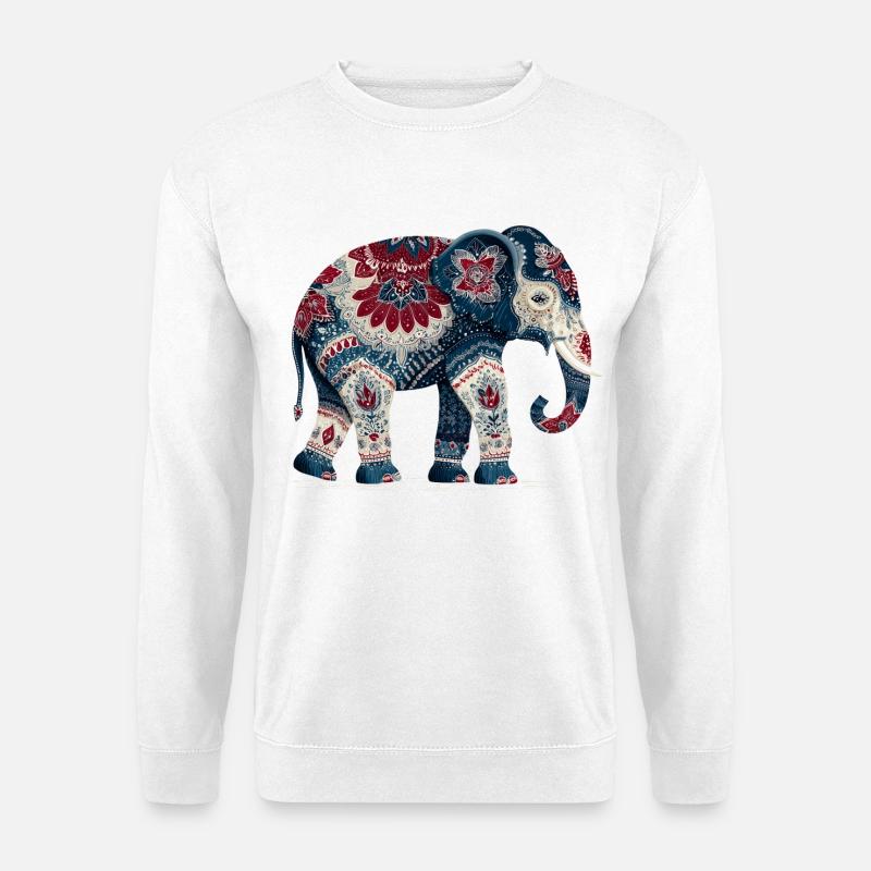 Indigoblauer Elefant - Unisex Pullover - Weiß
