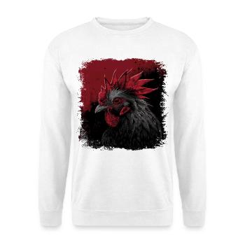 Hahn Portrait - Unisex Pullover - Weiß - Vorne