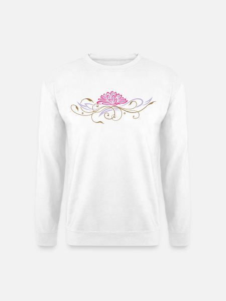 Filigree lotus with ornaments - Unisex Sweatshirt - white