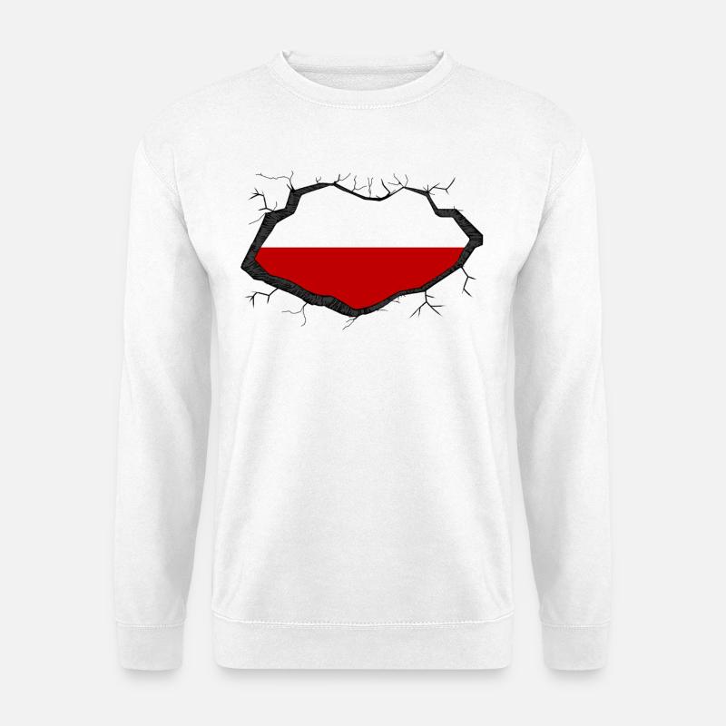 Polnische Flagge - Unisex Pullover - Weiß