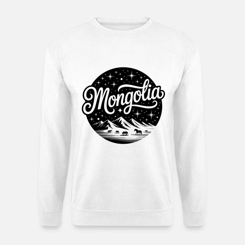 Mongolei - Souvenir-Design - Unisex Pullover - Weiß