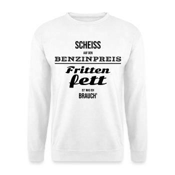 Sans matière grasse de friture c’est un arrêt pour les frites - Sweat-shirt Unisexe - blanc - Devant