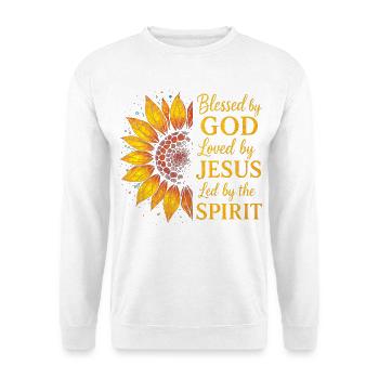 Geliebt von Jesus Christliche Sonnenblume - Unisex Pullover - Weiß - Vorne
