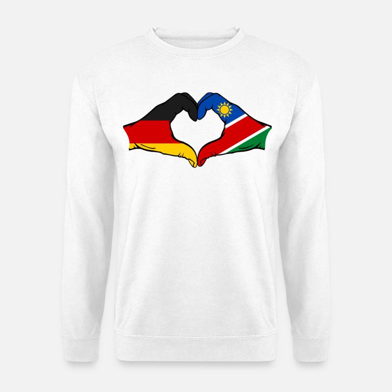 Germany Namibia Flag Hands Heart Shape - Unisex Sweatshirt - white