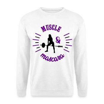 Élégance Athlétique Muscle et Mascara Idée Cadeau - Sweat-shirt Unisexe - blanc - Devant