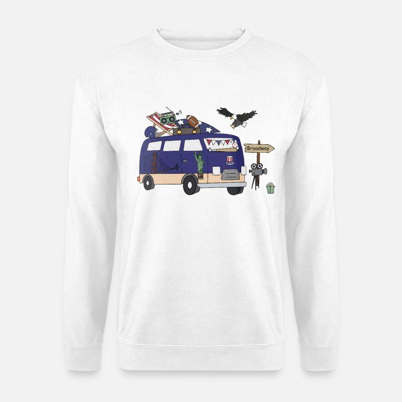 Stars and Trails Camper USA - Unisex Pullover - Weiß