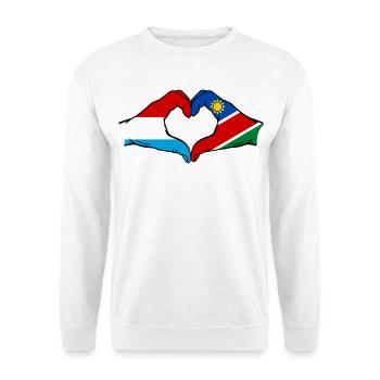 Drapeau du Luxembourg et de la Namibie en forme de cœur - Sweat-shirt Unisexe - blanc - Devant