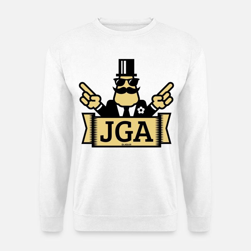 JGA Handzeichen (Junggesellenabschied / 2C) - Unisex Pullover - Weiß