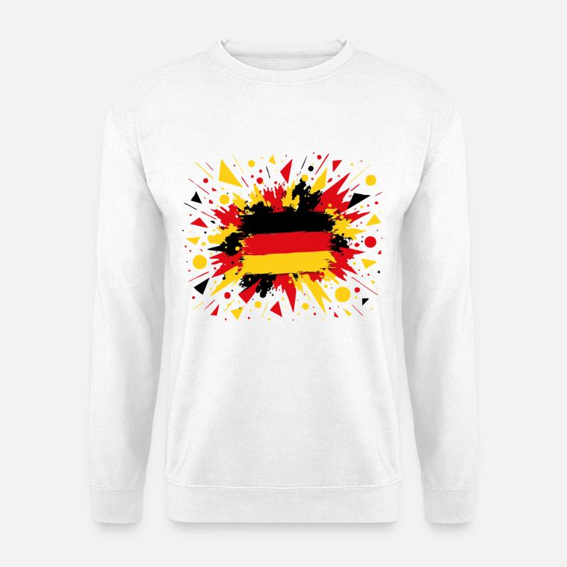 Deutsche Flagge im Pinselstil - Unisex Pullover - Weiß