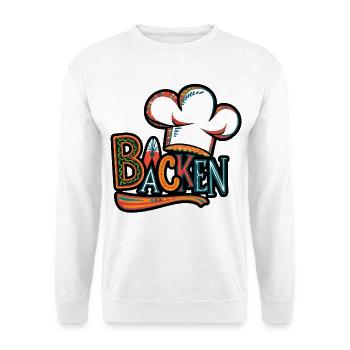 Illustration d'un chapeau de chef boulanger - Sweat-shirt Unisexe - blanc - Devant