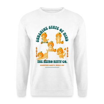 Design Chatons Arlequin Orange et Motif Citrus - Sweat-shirt Unisexe - blanc - Devant
