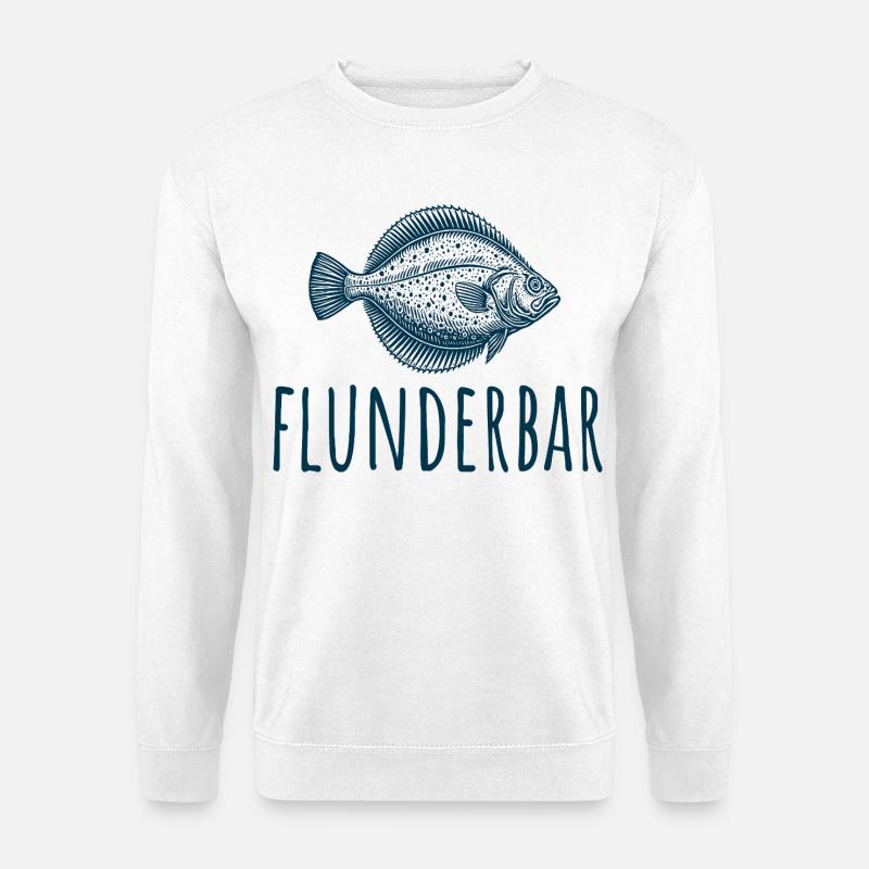 Zielfisch Flunder - Flunderbar - Angler Geschenk - Unisex Pullover - Weiß