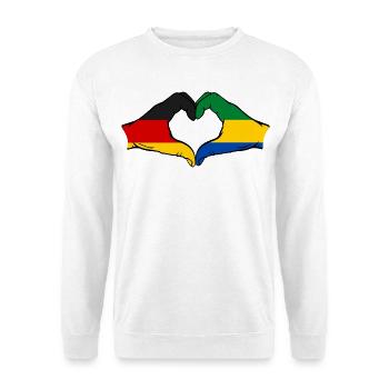 Deutshland Gabun Flagge Hände Herzform - Unisex Pullover - Weiß - Vorne