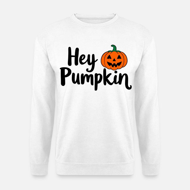 Hey Pumpkin Halloween-Spruch - Unisex Pullover - Weiß