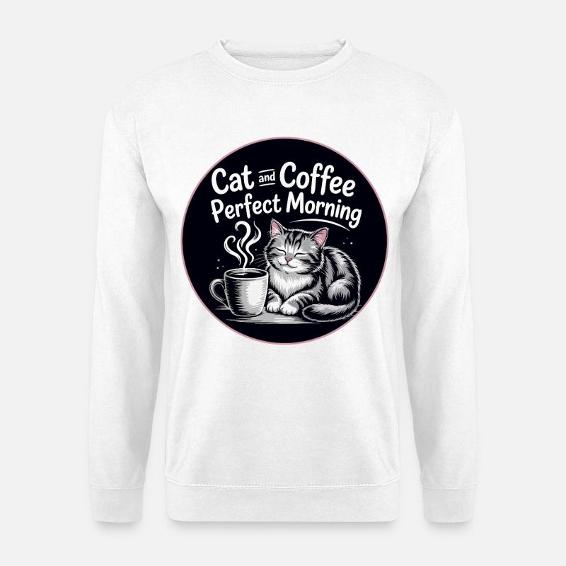 Katzenmilchkaffee Morgenstimmung - Unisex Pullover - Weiß