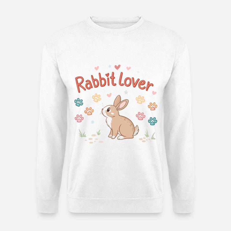Elegantes Kaninchenherz-Design - Unisex Pullover - Weiß