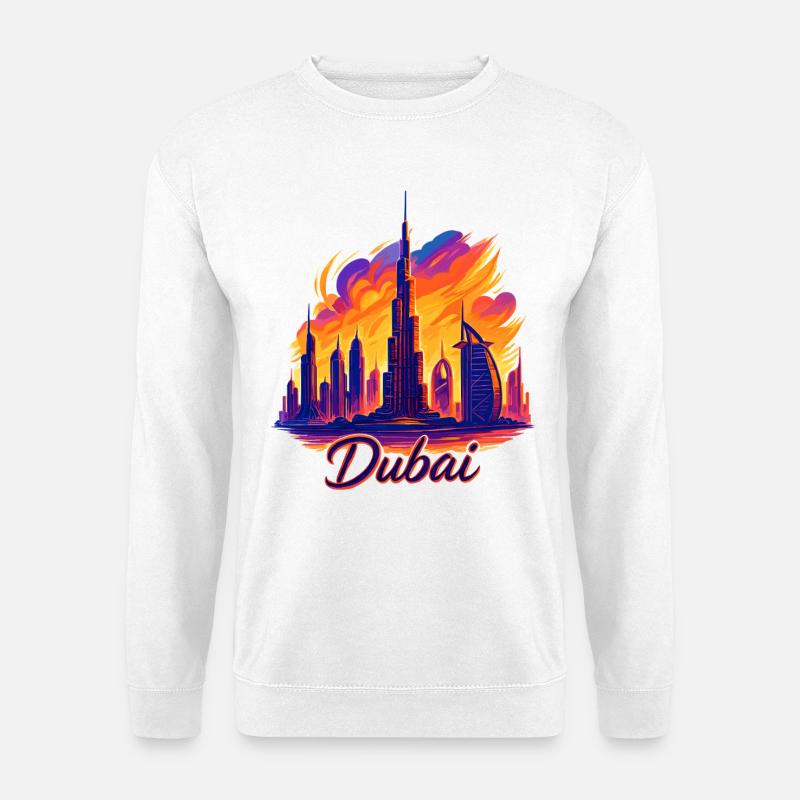 Dubai Golftiger Stadt Arabische Emirate Geschenk - Unisex Pullover - Weiß