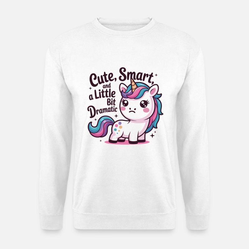 Niedlicher Einhorn-Charme mit Humor - Unisex Pullover - Weiß