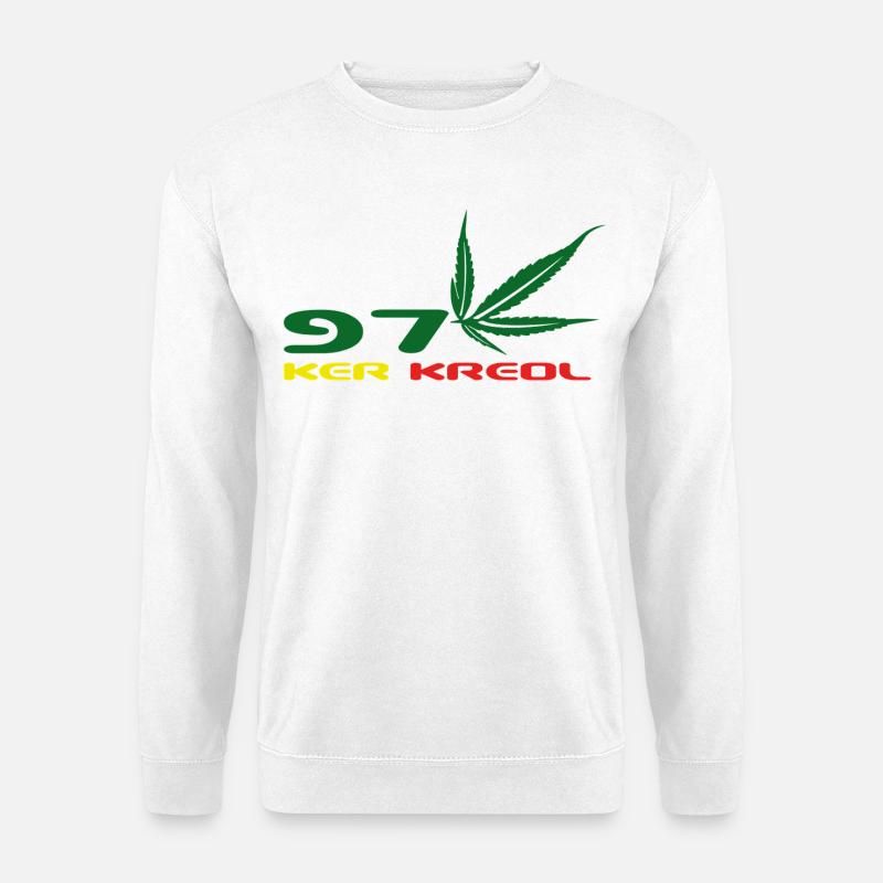 Design Cannabis Leaf Afrika - Unisex Pullover - Weiß