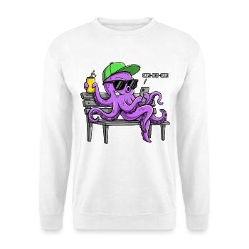 Lustiger Oktopus mit Smartphone - Unisex Pullover - Weiß - Vorne