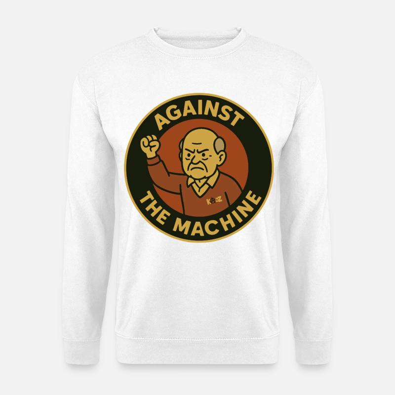 Rebellischer Opa gegen die Maschine - Unisex Pullover - Weiß