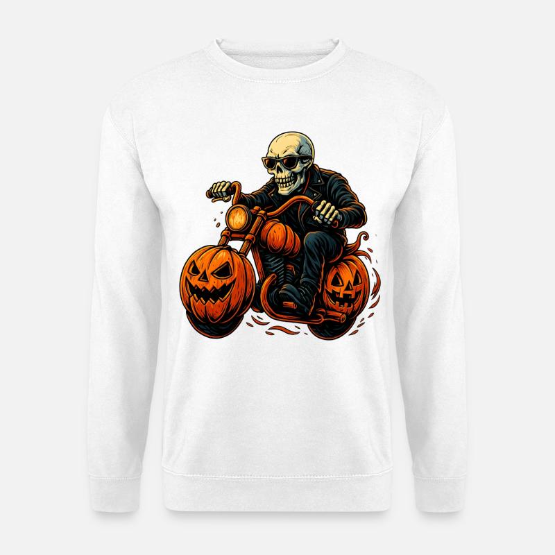 Gruseliger Biker - Unisex Pullover - Weiß