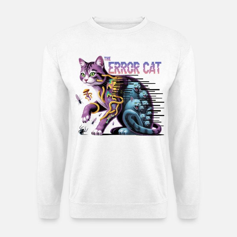 Die irrende Katze Digitale Kunst - Unisex Pullover - Weiß