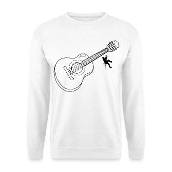 Un alpiniste grimpe sur la guitare - Sweat-shirt Unisexe - blanc - Devant