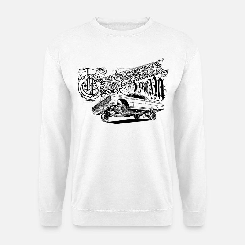 California Dream / Lowrider Motiv/ Exklusiv/ Trend - Unisex Pullover - Weiß