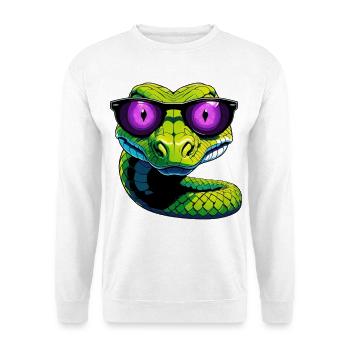 Snake with purple sunglasses - Unisex Sweatshirt - white - Front