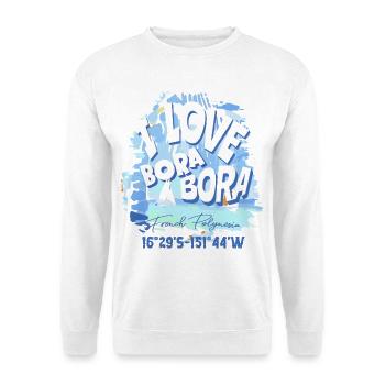 Design Nautique Bora Bora Bleu - Sweat-shirt Unisexe - blanc - Devant