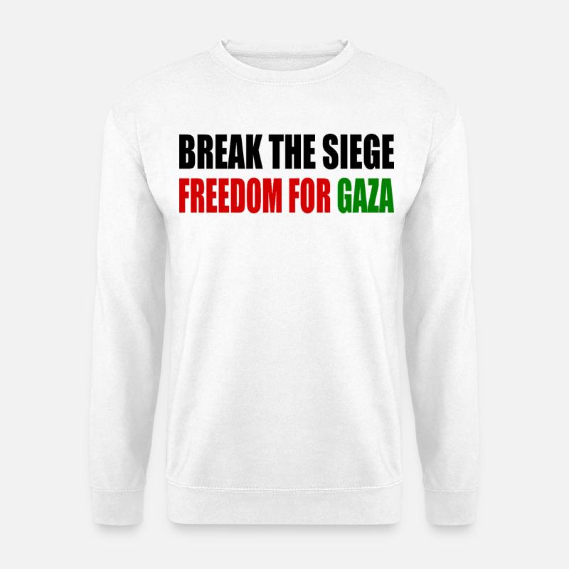 break the siege freedom for gaza - Unisex Pullover - Weiß