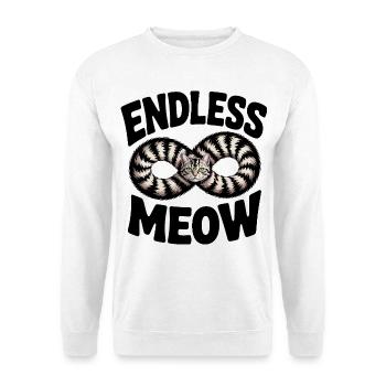 Endlose Miau-Katze - Unisex Pullover - Weiß - Vorne