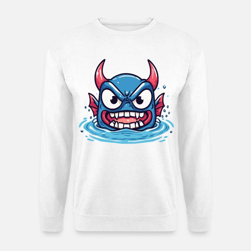 Grimmiger Wasserdämon - Unisex Pullover - Weiß