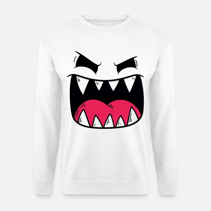 Dämonisches Monster Gesicht Motiv - Unisex Pullover - Weiß