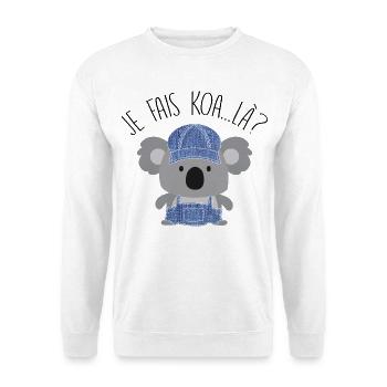 Koala Style Denim Casual - Unisex Sweatshirt - white - Front