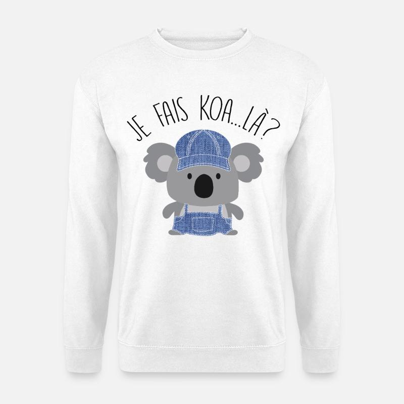 Koala Style Denim Casual - Unisex Pullover - Weiß