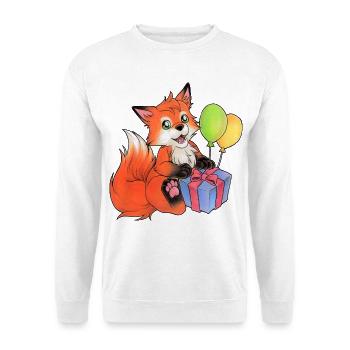 Niedlicher Fuchs zum Geburtstag Hand gemalt - Unisex Pullover - Weiß - Vorne