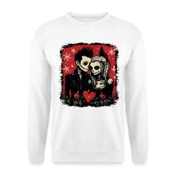 Zombie couple celebrating Christmas - Unisex Sweatshirt - white - Front