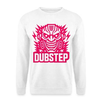 Dubstep Power Mask - Unisex Pullover - Weiß - Vorne - Alina (178cm) & Michal (187cm)