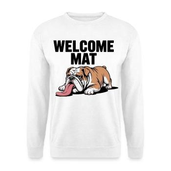 Welcome Mat Bulldog - Unisex Sweatshirt - white - Front