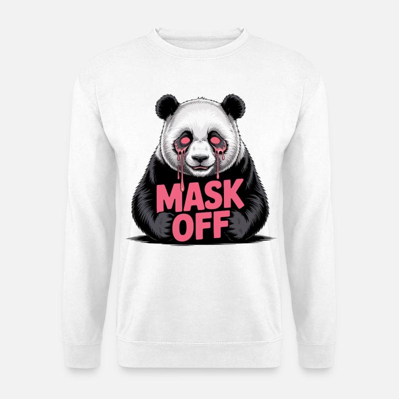 Maske aus Panda - Unisex Pullover - Weiß