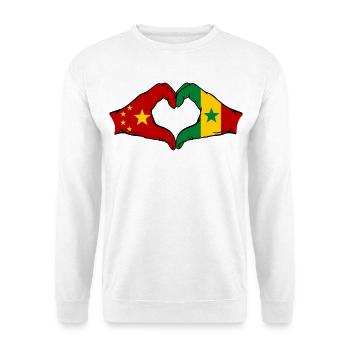 China Senegal Flag Hands Heart Shape - Unisex Sweatshirt - white - Front