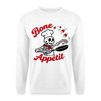 Skull Chef T-Shirt Design - Unisex Pullover - Weiß - Vorne