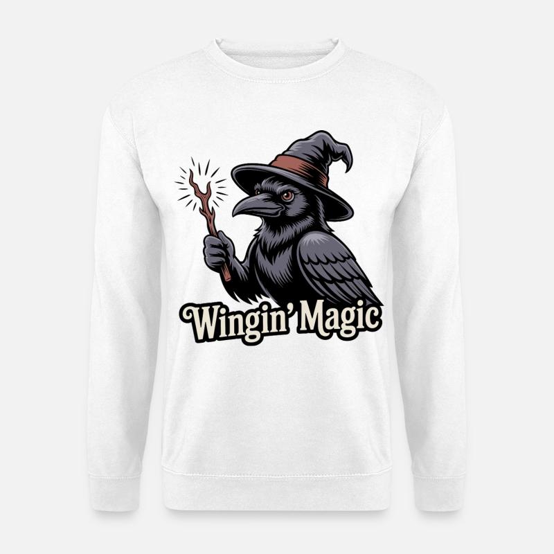 Wingin' Magic Raven - Unisex Pullover - Weiß