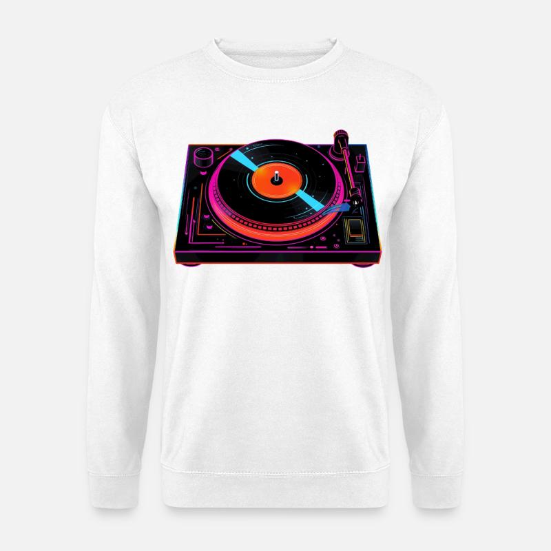 Diskjockey Turntable Steamwave - Unisex Pullover - Weiß