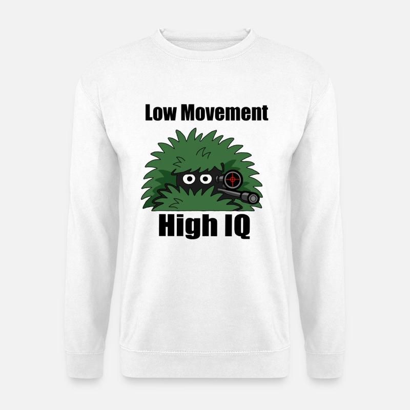 Low Movement – High IQ Gamer Design - Unisex Pullover - Weiß