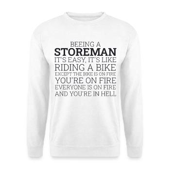 Storeman Riding A Bike - Unisex Pullover - Weiß - Vorne