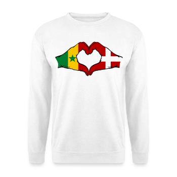 Drapeau du Sénégal Danemark Mains en forme de cœur - Sweat-shirt Unisexe - blanc - Devant