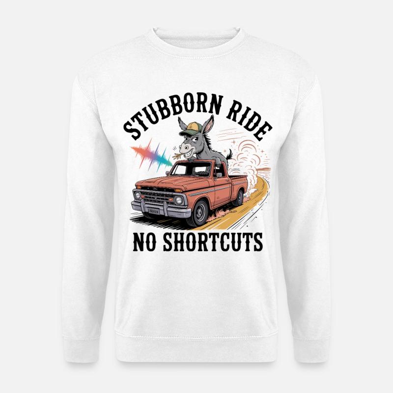 Sturer Maultier auf Abholspur - Unisex Pullover - Weiß